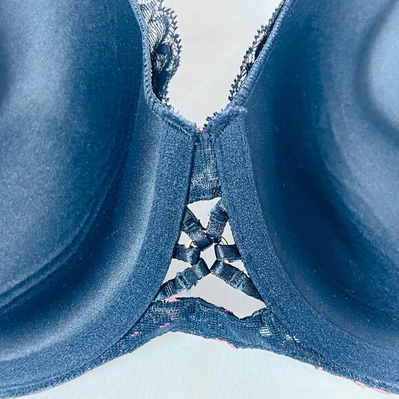 La Senza Bra Lot 2 Size 34DD Pink Black Padded Sheer Underwire Push Up Lace New - Picture 7 of 16